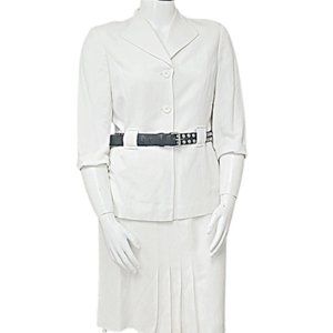 Emily... White Linen Skirt Suit